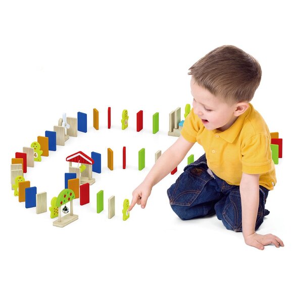 Viga Colorful Wooden Domino Run Set 116 Pcs New Sealed - Picture 4 of 16